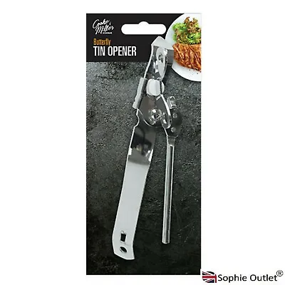 Stainless Steel Tin Can Bottle Opener Cutter Easy Comfy Grip Handle Kitchen Tool • £5.29