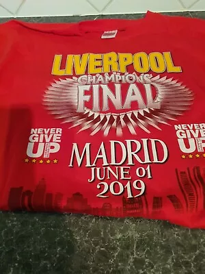 £6.50 • Buy Novelty Liverpool T-shirt- Liverpool Champs Final -  Madrid 2019-red-size-2xl