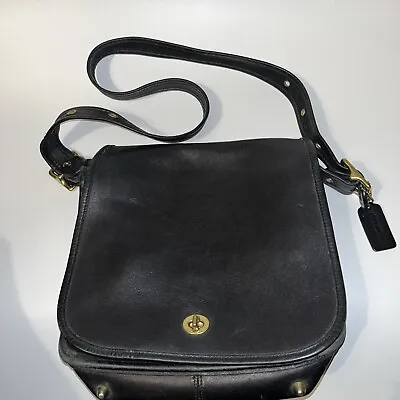 Vintage COACH Stewardess 9525 Hobo Black Shoulder Bag Made In USA • $214.99