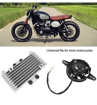 Motorcycle Oil Cooling Fan Universal Upgrade Aluminum Motorcycle Engine Oil... • $42