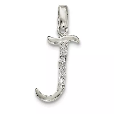 Sterling Silver CZ Initial J Pendant QC6525J • $39.99