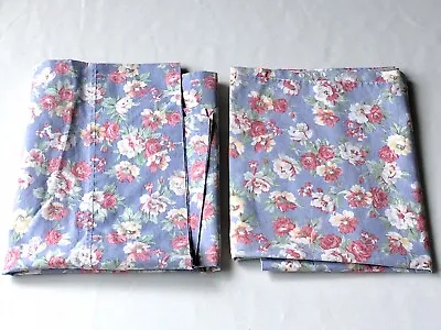 Vintage Ralph Lauren Hope  Dusty Blue Floral  Standard Pillowcases Set Of Two • $29.98