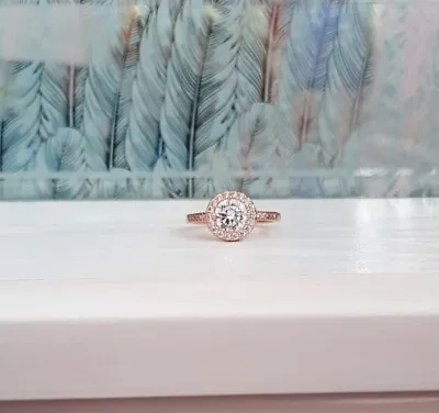 925 Silver / Rose Gold Overlay Cubic Zirconia Ring / Size R Warren James • £25