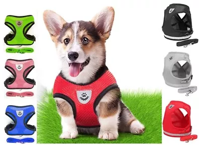 Mesh Padded Soft Puppy Pet Dog Harness Breathable Comfortable Many Colors S M L • $7.59