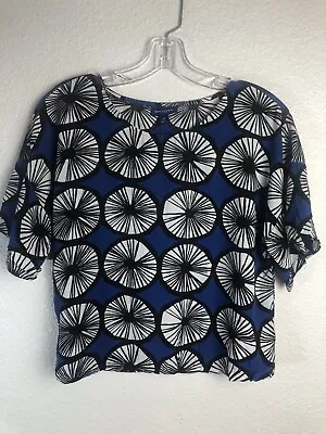 Marimekko X Target Womens XS Blue Appelsiini Starburst Geometric MCM Print Top • $12.96