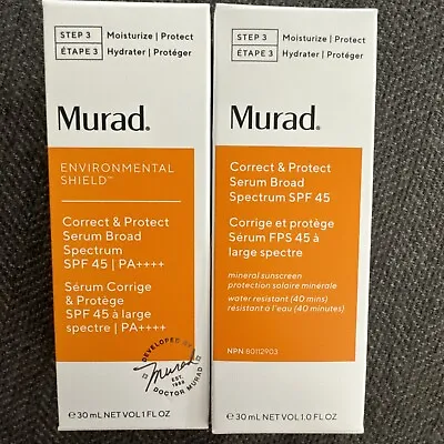 2X Murad Environmental Shield Correct & Protect SPF45 Exp 8/25 & 9/25 1 Fl Oz Ea • $25.90