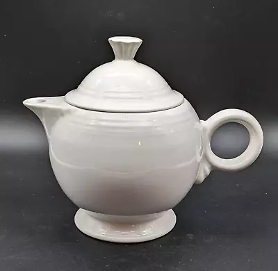 Vintage Homer Laughlin FIESTA White Footed Teapot Lid Round Handle Holds 4 Cups • $35.25