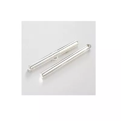 Slide On Tube Clasps For Loom Jewelry 40x4mm Findings Connector Silver Tone Loom • $14.85