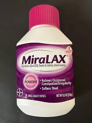 MiraLAX Powder Laxative Constipation Relief Unflavored 14 Doses 8.3 Oz Exp 02/25 • $16.99