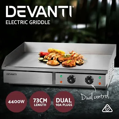 $282.58 • Buy Devanti Commercial Electric Griddle BBQ Grill Hot Plate Stainless Steel 4400W