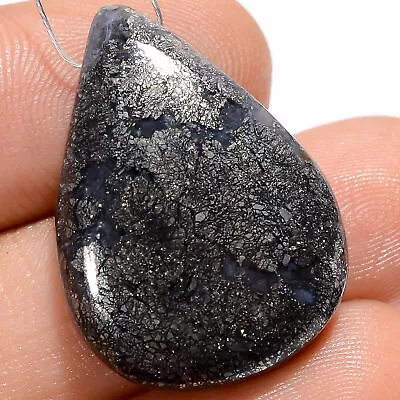 Marcasite Agate Pear Cabochon Drilled Loose Gemstone 28.5 Ct. 26X19X6 Mm A-27373 • £3.34