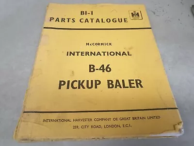 1963 McCormick International B-46 PICKUP BALER   Factory Parts Book   • $29.95