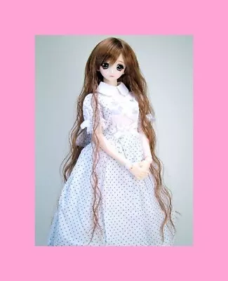 BJD 1/3 Volks Super Dollfie Dream SD DD W-117D 27 Long Natural Gold Wave Wig 8/9 • $39.95