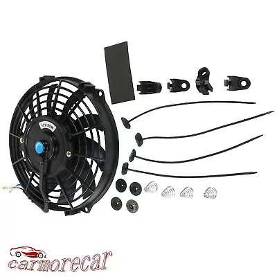 9  Inch Slim Fan Universal Electric Radiator Cooling Push Pull Fan 12V Mount Kit • $25.97