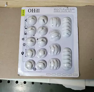 OHill O Hill Multi-Purpose Cable Clips Set White OH-16-B Adhesive Cord Holders • $9.99