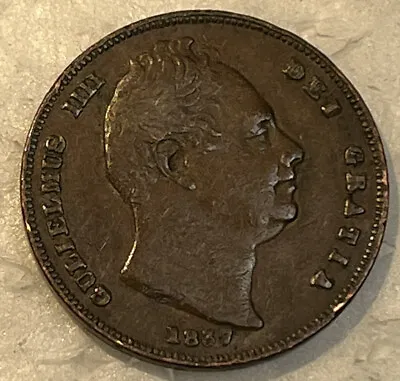 Great Britain 1837 Farthing 1/4 Penny Extra Fine XF Condition Coin William IV • $27.99