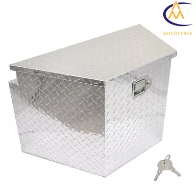 29 Inch Silver Aluminum Tool Box Trailer Tongue Box Camper Storage W/Lock & Keys • $113.98