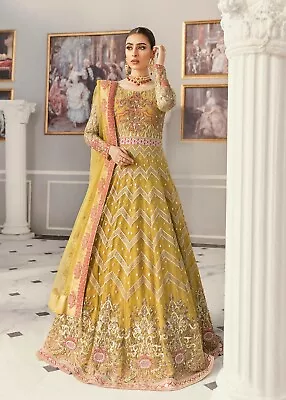 £98.99 • Buy Akbar Aslam Size Xsmall Yellow Dress Maria B Khaadi Asim Jofa Partywear Baroque