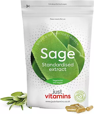 Sage Tablets 3000Mg - 90 Vegan Capsules 3 Month Supply - High Strength Sage Lea • £30.43