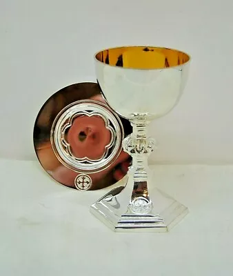 Nice Small Silver Plated 4 1/2  Travel Chalice & Paten Set For  Mass Kit (#256) • $217