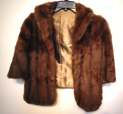 Vintage Brown Fur Stole Shawl Wrap Capelet (Fits Medium) • $49.99