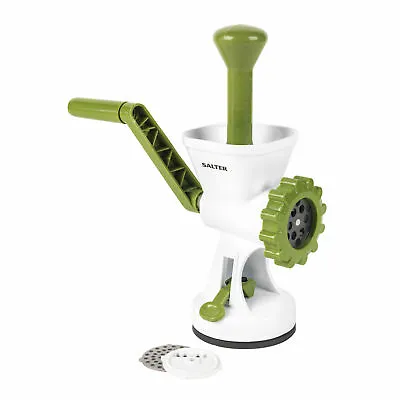 Salter Manual Meat Mincer Grinder 2 Blade Attachments Fine & Coarse Grinding • £16.99