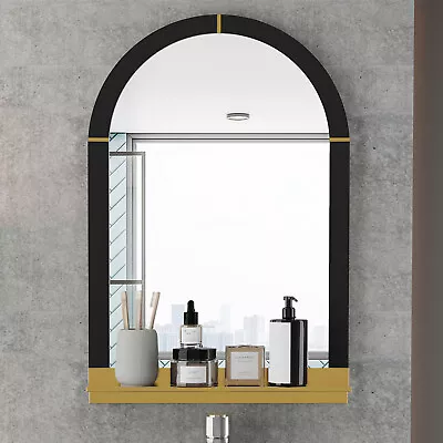 Wisfor Retro Wall Mounted Mirror With Shelf Black Frame For Bathroom Bedroom  • $98.90