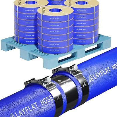 Blue Layflat Hose 100 Meter To 500 Meter Optional Joiners Irrigation Lay Flat • £54.85