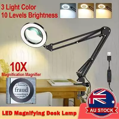 10X Magnifier Light Magnifying Lamp Desk Table Glass Salon Tattoo Light Dimming • $14.45