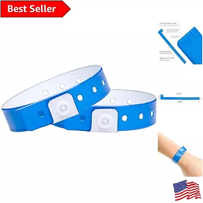 500 Pack Neon Blue Event Wristbands - Durable Vinyl Snap Closure Bands • $75.99