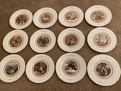 Coalport Christmas Plates Set Of 12 1976-1987 • £40