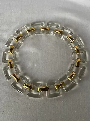 Vtg 1960s Signed Trifari Iconic Clear Lucite Square Link Collar Choker Necklace • $75