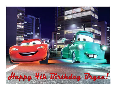 £9.85 • Buy Lightning McQueen Cars Edible Cake Image Cake Topper