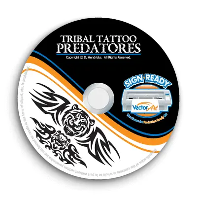 Tribal Tattoo Predator Clipart -flames Vector Clip Art -vinyl Cutter Plotter Cd • $19.95