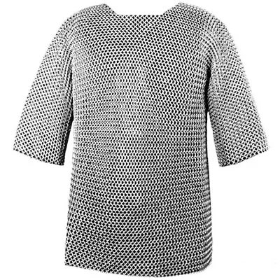 Chainmail Shirt 9mm Medieval Armour Mild Steel Chain Mail Butted Reenactment • £119.85