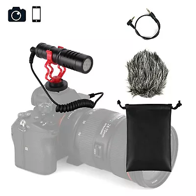 Cardioid Shotgun Microphone Kit Compact On Camera Micro DSLR MIC Video Phone • $45.99