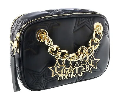 Versace Jeans Couture Black Square Star Quilted Charm Embellished Crossbody Bag • $189.99