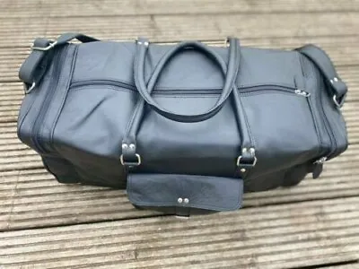 Men's New Genuine Leather Large Vintage Duffel Travel Overnight Bag Weekend Gym • $50.76