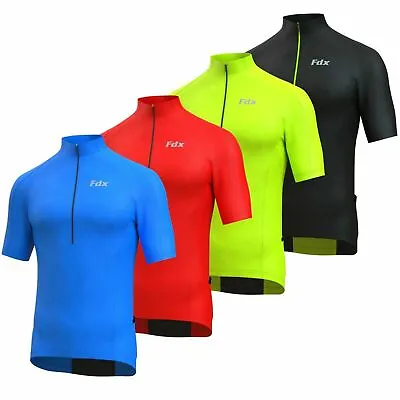 Mens Cycling Jersey Half Sleeve Biking Top Breathable Fabric Hi-viz Biking Shirt • $33.74