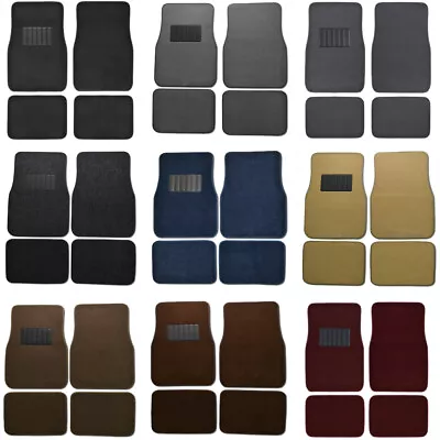 $22.99 • Buy Car Floor Mats For Sedan & SUV 4 Piece Carpet Liner Vinyl Heel Pad - Carpet Mat