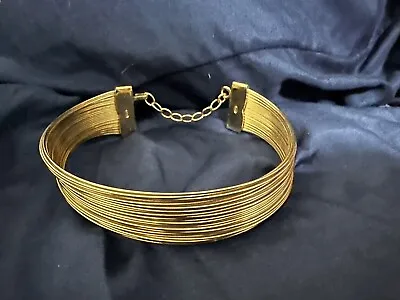 Vintage Christian Dior Choker Necklace Goldtone J'ADORE. Used See Pics Smal Chip • £39.42