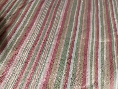 LILLY PULITZER Vintage Cotton Pink Green White Stripe Fabric 102  Wide New • $40