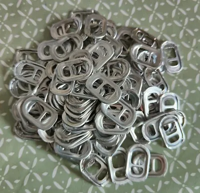 100 Silver Buckle Drinks Soda Tabs Can Ring Pulls Clean Crochet Arts Crafts B65 • £4.25