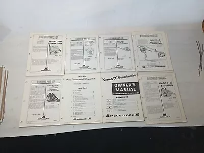 Lot Of 1970 - 88 McCulloch Dealer Illustrated Parts List  Blower Trimmer  G7150 • $56.47