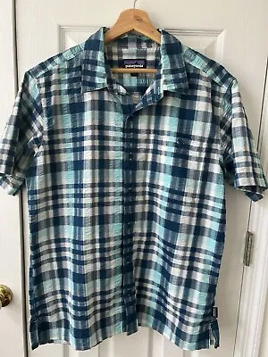 Patagonia Men's Size L Short Sleeve Madras Plaid Shirt • $15.50
