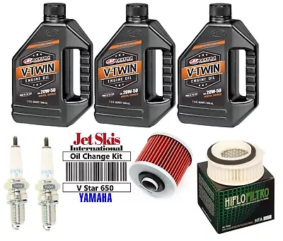 Yamaha V Star 650 Oil Change Tune Up Kit 20W50 Oil Plugs Oil AND Air Filter • $57.95