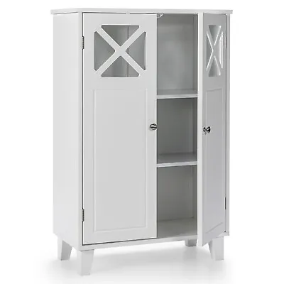 £62.99 • Buy Bathroom Floor Cabinet Wooden Storage Cupboard 3 Tiers Display Rack Shelf