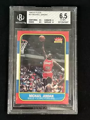 1986-87 Fleer #57 Michael Jordan BGS 6.5 EX-MT+ Rookie GOAT Bulls HOF  • $3500