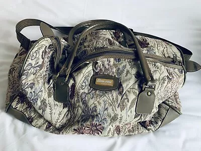 Shilton International Tapestry Carpet Large Travel Khaki Bag Holdall 1 Owner 80s • £39.99