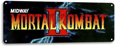 Mortal Kombat 2 Classic Midway Arcade Marquee Game Room Decor Large Metal Sign • $20.95